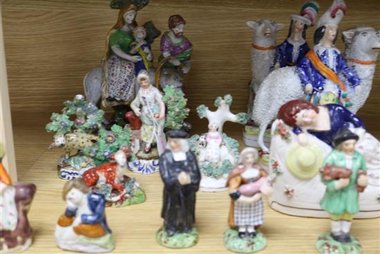 A quantity of Staffordshire flatback figures